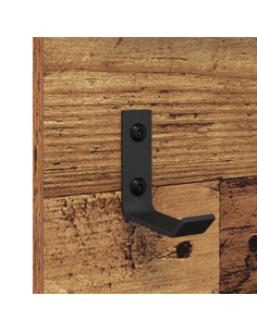 Appendiabiti a muro con specchio Legno vecchio 70 x 10 x 90 cm 2