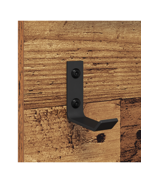 Appendiabiti a muro con specchio Legno vecchio 70 x 10 x 90 cm