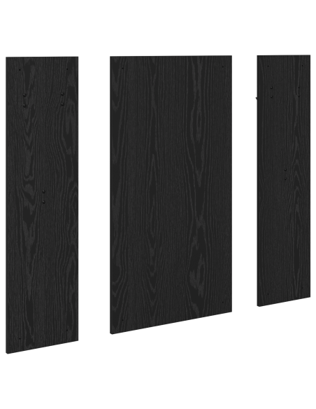 Appendiabiti a muro con specchio Rovere Nero 96 x 1,5 x 90 cm