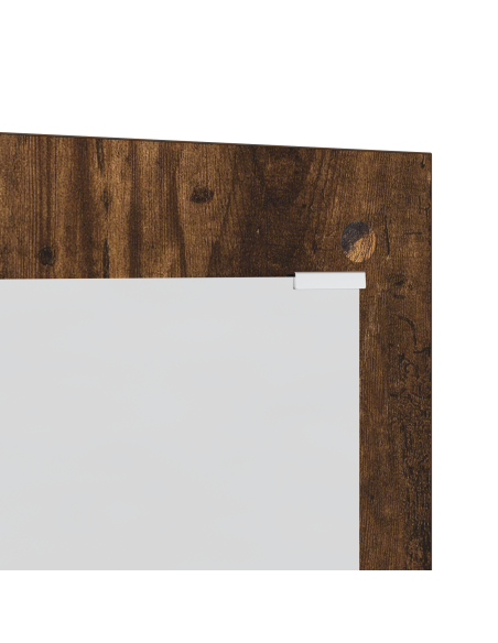 Appendiabiti a muro con specchio Rovere fumé 96 x 1,5 x 90 cm