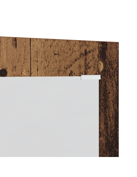 Appendiabiti a muro con specchio Legno vecchio 96 x 1,5 x 90 cm