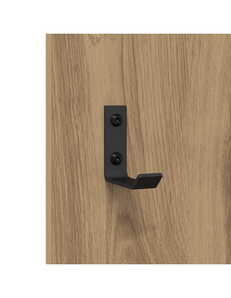 Appendiabiti a muro rovere artigianale 96 x 1.5 x 90 cm