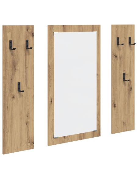 Appendiabiti a muro rovere artigianale 96 x 1.5 x 90 cm