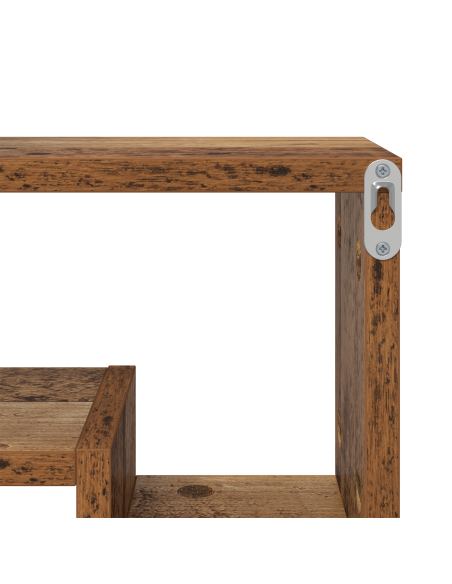 Scaffale da parete con lo scaffale Legno Antico 82 x 15 x 51 cm