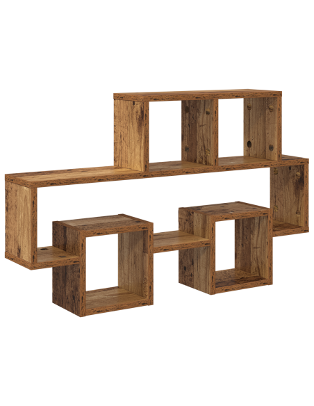 Scaffale da parete con lo scaffale Legno Antico 82 x 15 x 51 cm