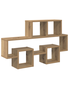 Scaffale da parete rovere artigianale 82 x 15 x 51 cm 2