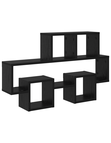 Scaffale da parete con lo scaffale Rovere Nero 82 x 15 x 51 cm