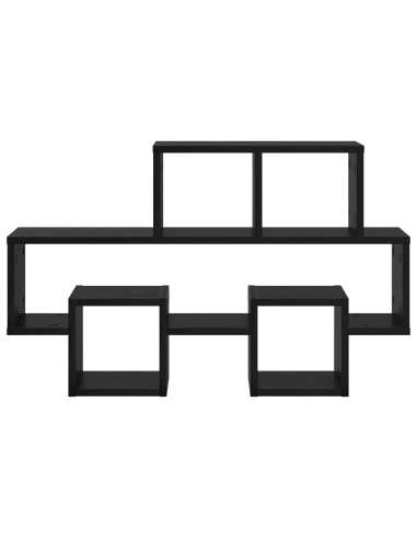 Scaffale da parete con lo scaffale Rovere nero 82 x 15 x 51 cm