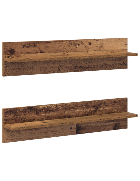 Scaffali da parete 2 pcs Legno Antico 80 x 11.5 x 18 cm