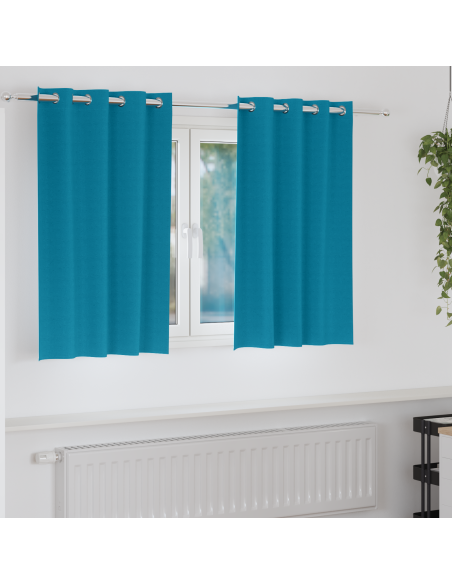 Tende con tende 2 pcs Turchese 140 x 140 cm Poliestere