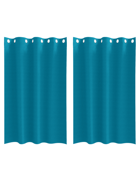 Tende con tende 2 pcs Turchese 175 x 140 cm Poliestere