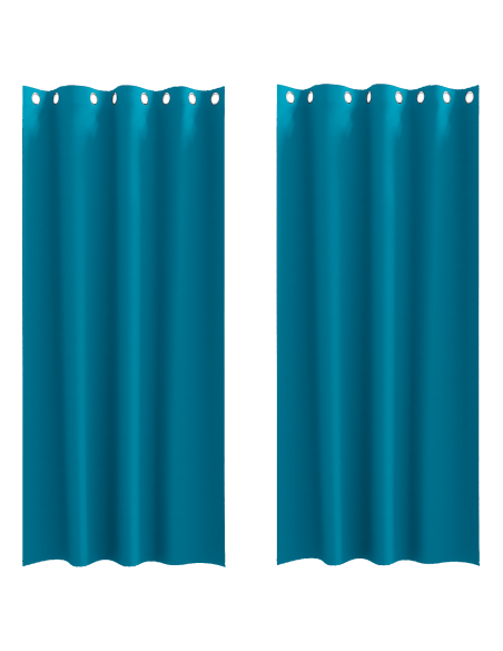 Tende con tende 2 pcs Turchese 260 x 140 cm Poliestere