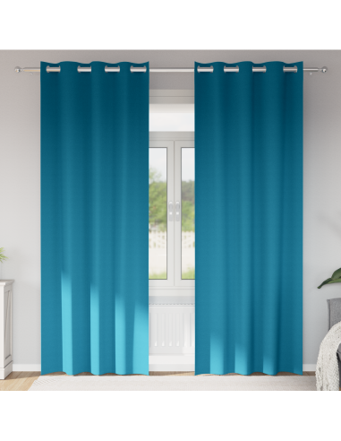 Tende Blackout con Anelli 2 pcs Turchese 260 x 140 cm