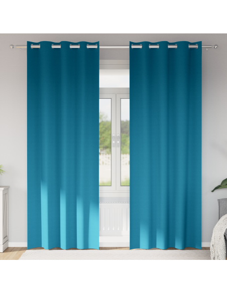 Tende con tende 2 pcs Turchese 260 x 140 cm Poliestere