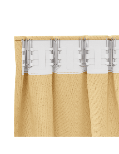 Tende con tende 2 pcs Beige 140 x 140 cm Poliestere