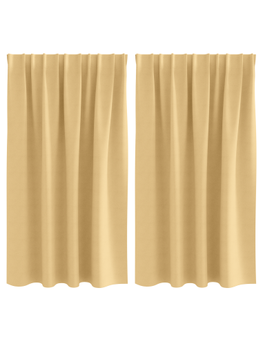 Tende Blackout con Anelli 2 pcs Beige 140 x 140 cm Poliestere