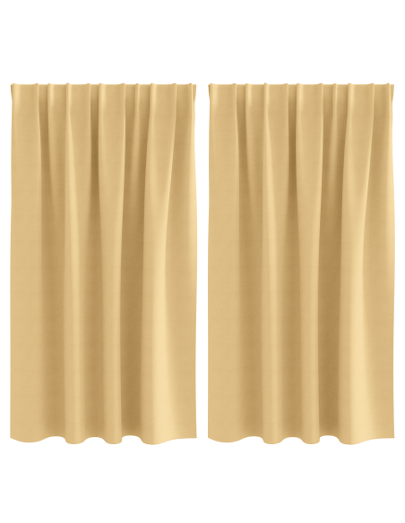 Tende con tende 2 pcs Beige 140 x 140 cm Poliestere