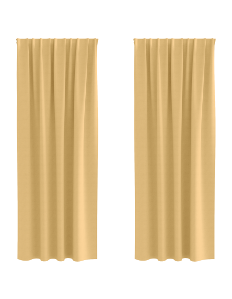Tende con tende 2 pcs Beige 245 x 140 cm Poliestere