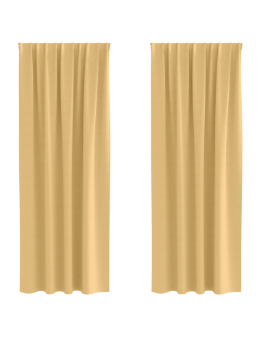 Tende Blackout con Anelli 2 pcs Beige 260 x 140 cm Poliestere
