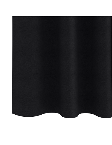 Tende Blackout con Anelli 2 pcs Nero 245 x 140 cm Poliestere