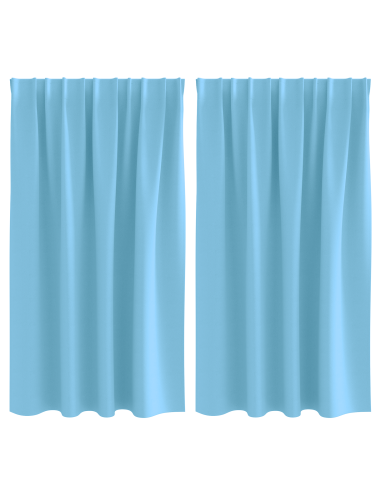 Tende Blackout con Anelli 2 pcs Blu Chiaro 140 x 140 cm