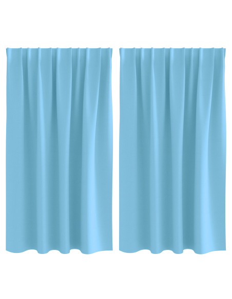 Tende Blackout con Anelli 2 pcs Blu Chiaro 140 x 140 cm