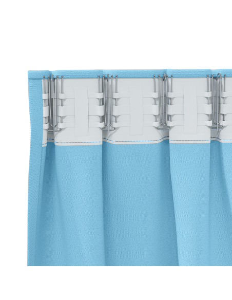 Tende con tende 2 pcs Azzurro 245 x 140 cm Poliestere
