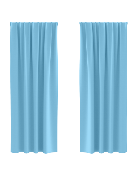 Tende con tende 2 pcs Azzurro 245 x 140 cm Poliestere