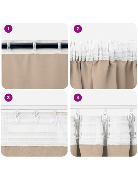 Tende con tende 2 pcs Talpa 260 x 140 cm Poliestere