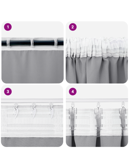 Tende con tende 2 pcs Grigio chiaro 245 x 140 cm Poliestere