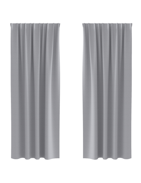 Tende con tende 2 pcs Grigio chiaro 245 x 140 cm Poliestere