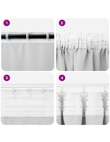 Tende con tende 2 pcs Grigio Chiaro 260 x 140 cm Poliestere