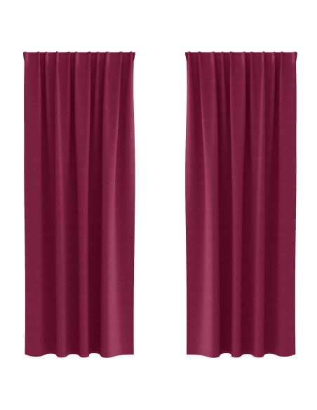 Tende con tende 2 pcs Rosso Vino 225 x 140 cm Poliestere