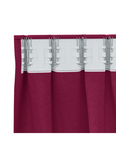Tende con tende 2 pcs Rosso Vino 260 x 140 cm Poliestere