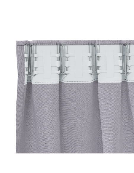 Tende con tende 2 pcs Grigio Metallico 260 x 140 cm Poliestere
