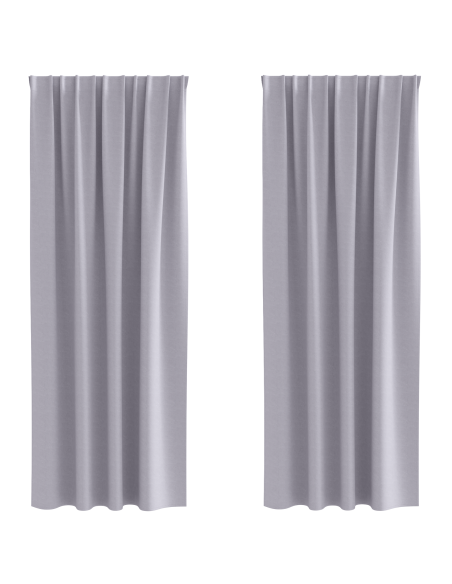 Tende con tende 2 pcs Grigio Metallico 260 x 140 cm Poliestere