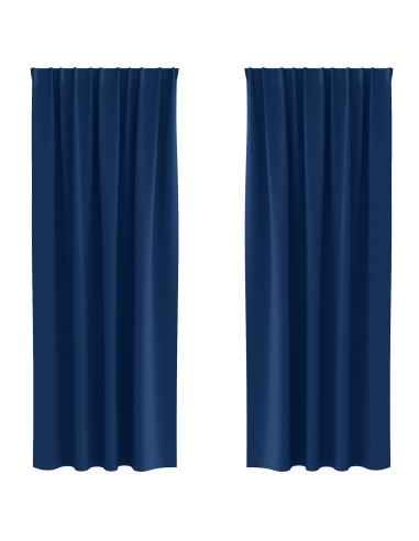 Tende Blackout con Anelli 2 pcs Blu Scuro 225 x 140 cm