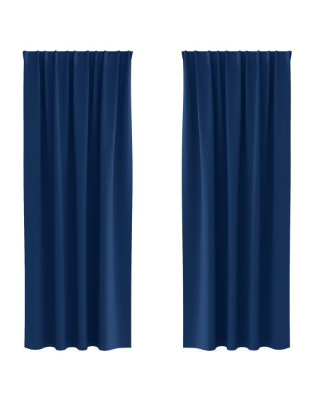 Tende Blackout con Anelli 2 pcs Blu Scuro 245 x 140 cm