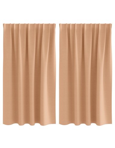 Tende Blackout con Anelli 2 pcs Marrone Chiaro 140 x 140 cm