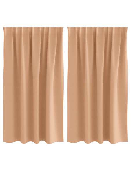 Tende con tende 2 pcs Marrone chiaro 140 x 140 cm Poliestere