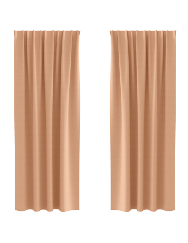 Tende Blackout con Anelli 2 pcs Marrone Chiaro 260 x 140 cm