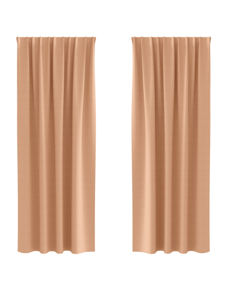 Tende con tende 2 pcs Marrone chiaro 260 x 140 cm Poliestere
