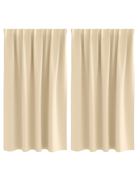 Tende con tende 2 pcs Crema 140 x 140 cm Poliestere