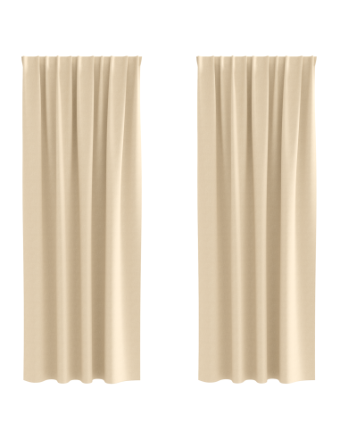 Tende Blackout con Anelli 2 pcs Crema 225 x 140 cm Poliestere