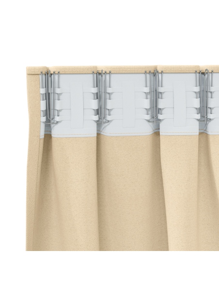 Tende con tende 2 pcs Crema 245 x 140 cm Poliestere