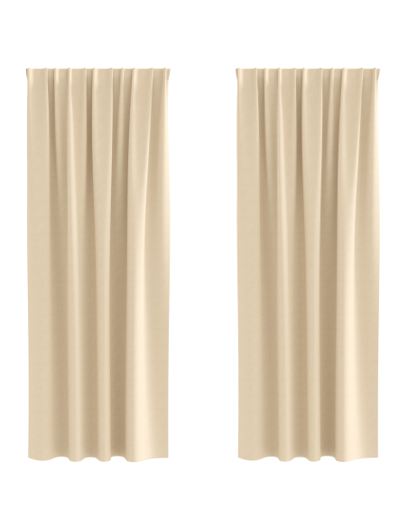 Tende con tende 2 pcs Crema 245 x 140 cm Poliestere