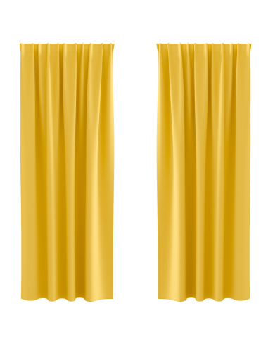 Tende Blackout con Anelli 2 pcs Giallo senape 225 x 140 cm