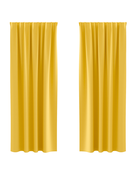 Tende con tende 2 pcs giallo senape 225 x 140 cm Poliestere