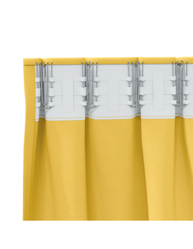 Tende Blackout con Anelli 2 pcs Giallo senape 245 x 140 cm