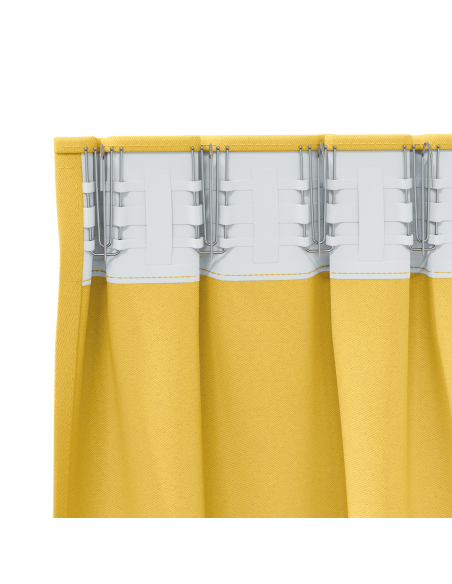 Tende Blackout con Anelli 2 pcs Giallo senape 245 x 140 cm